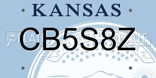 CB5S8Z Kansas License Plate