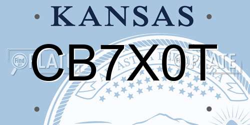 CB7X0T Kansas License Plate