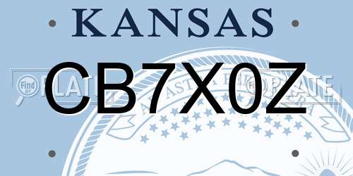 CB7X0Z Kansas License Plate