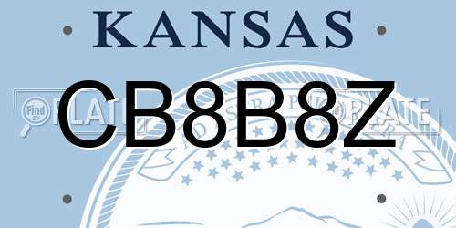 CB8B8Z Kansas License Plate