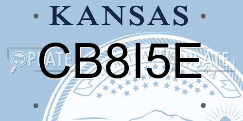 CB8I5E Kansas License Plate
