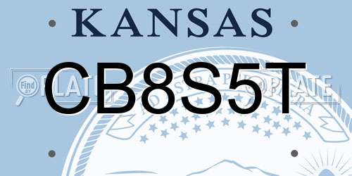 CB8S5T Kansas License Plate