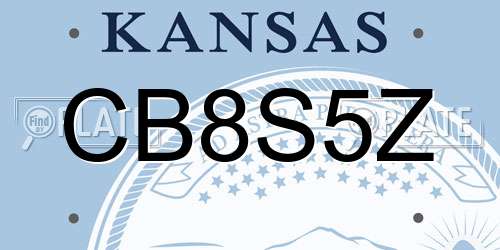 CB8S5Z Kansas License Plate