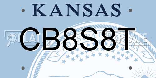 CB8S8T Kansas License Plate