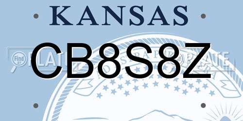 CB8S8Z Kansas License Plate