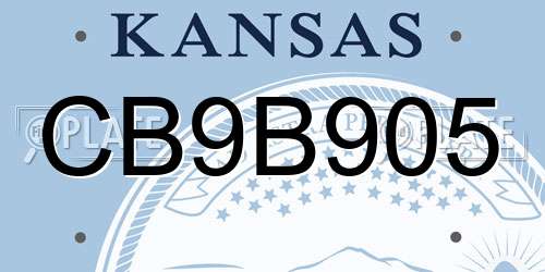 CB9B905 Kansas License Plate