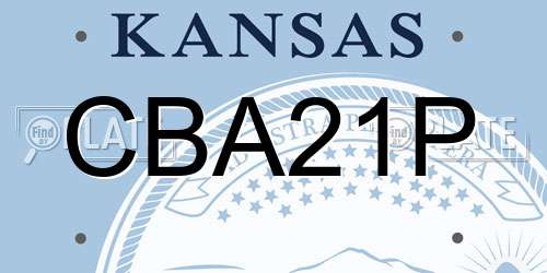 CBA21P Kansas License Plate