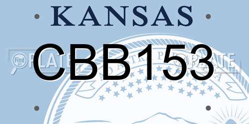 CBB153 Kansas License Plate