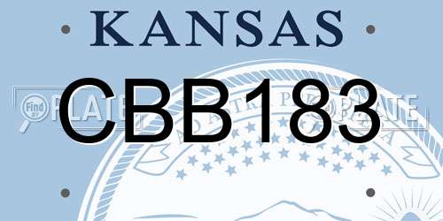 CBB183 Kansas License Plate