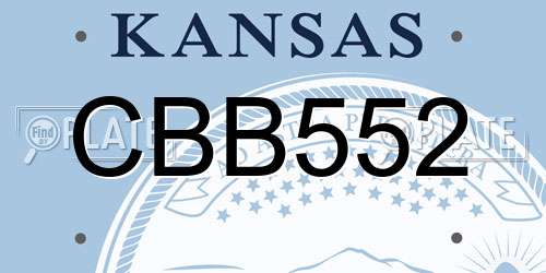 CBB552 Kansas License Plate