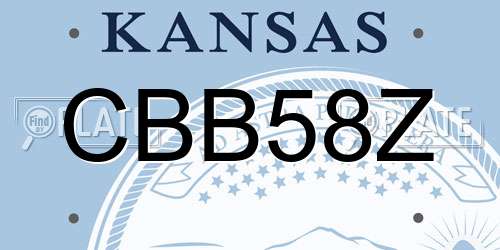 CBB58Z Kansas License Plate