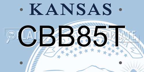 CBB85T Kansas License Plate
