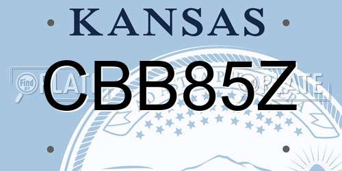 CBB85Z Kansas License Plate