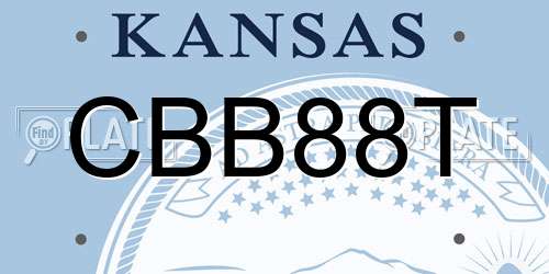 CBB88T Kansas License Plate