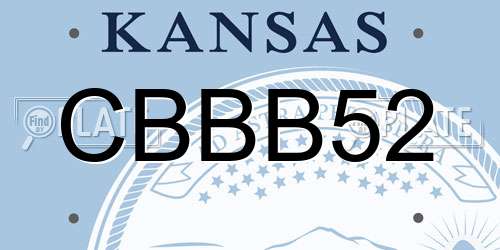 CBBB52 Kansas License Plate