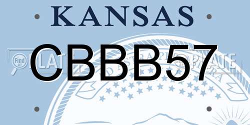 CBBB57 Kansas License Plate