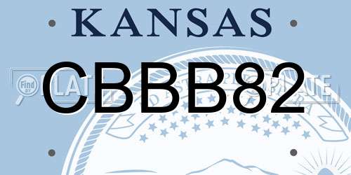 CBBB82 Kansas License Plate