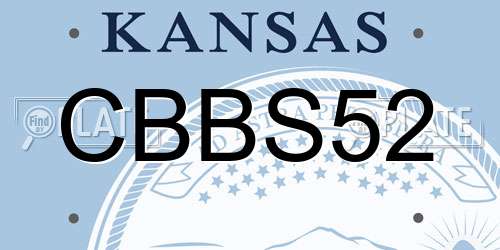 CBBS52 Kansas License Plate