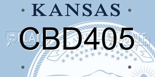 CBD405 Kansas License Plate