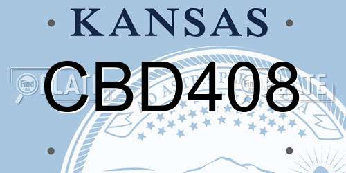CBD408 Kansas License Plate
