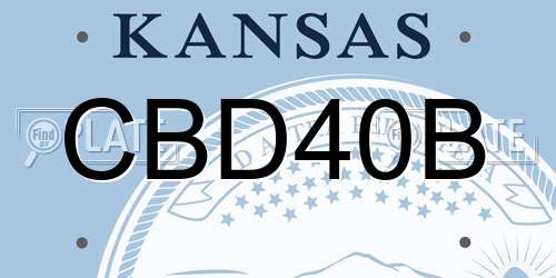 CBD40B Kansas License Plate