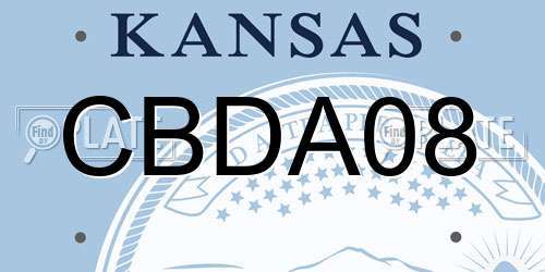 CBDA08 Kansas License Plate
