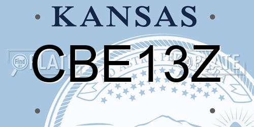 CBE13Z Kansas License Plate