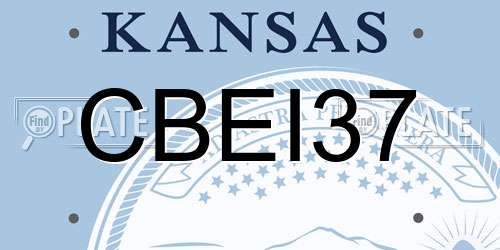 CBEI37 Kansas License Plate