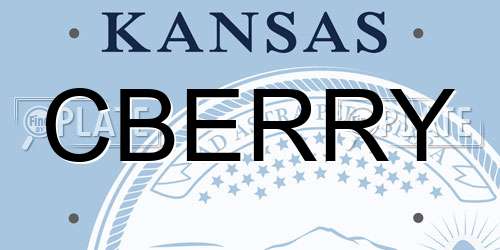 CBERRY Kansas License Plate