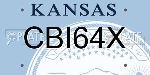 CBI64X Kansas License Plate