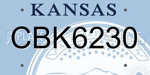 CBK6230 Kansas License Plate
