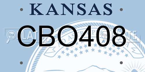 CBO408 Kansas License Plate