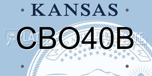 CBO40B Kansas License Plate
