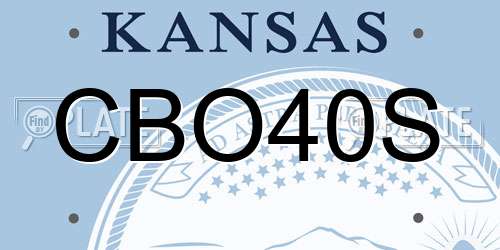 CBO40S Kansas License Plate