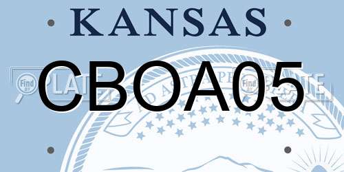 CBOA05 Kansas License Plate