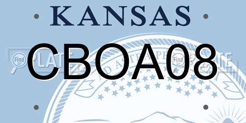 CBOA08 Kansas License Plate