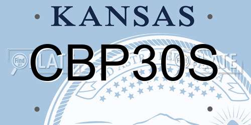 CBP30S Kansas License Plate