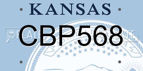 CBP568 Kansas License Plate