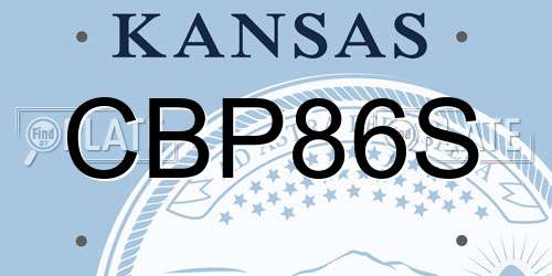 CBP86S Kansas License Plate