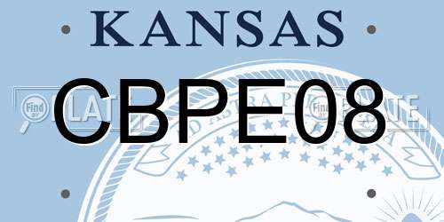 CBPE08 Kansas License Plate
