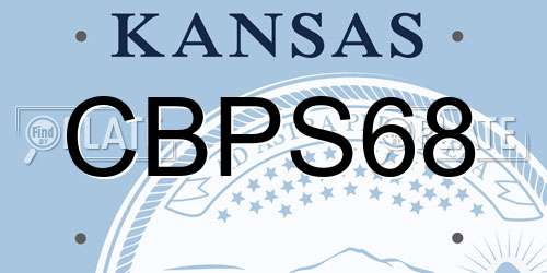 CBPS68 Kansas License Plate