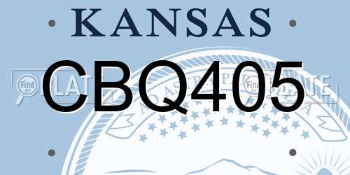 CBQ405 Kansas License Plate
