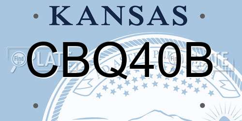 CBQ40B Kansas License Plate