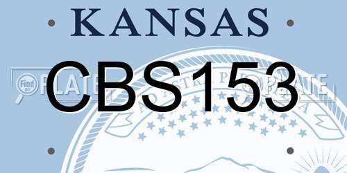 CBS153 Kansas License Plate