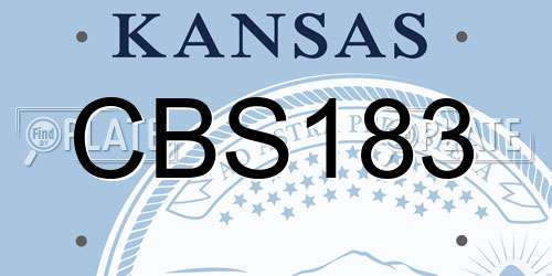 CBS183 Kansas License Plate
