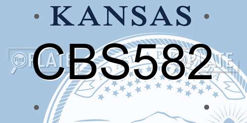 CBS582 Kansas License Plate