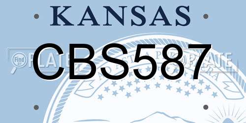CBS587 Kansas License Plate