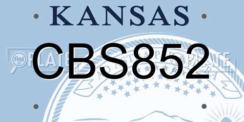 CBS852 Kansas License Plate