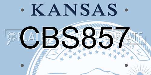 CBS857 Kansas License Plate