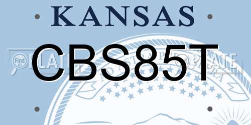 CBS85T Kansas License Plate